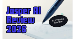Jasper AI Review 2026 premium cover graphic showing a 7.0 out of 10 verdict badge