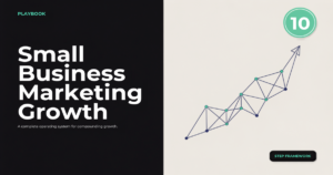 Small Business Marketing Growth Playbook premium cover graphic with a ten-step framework badge