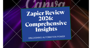 Zapier Review 2026 premium cover graphic showing an 8.5 out of 10 verdict badge and upward trend chart