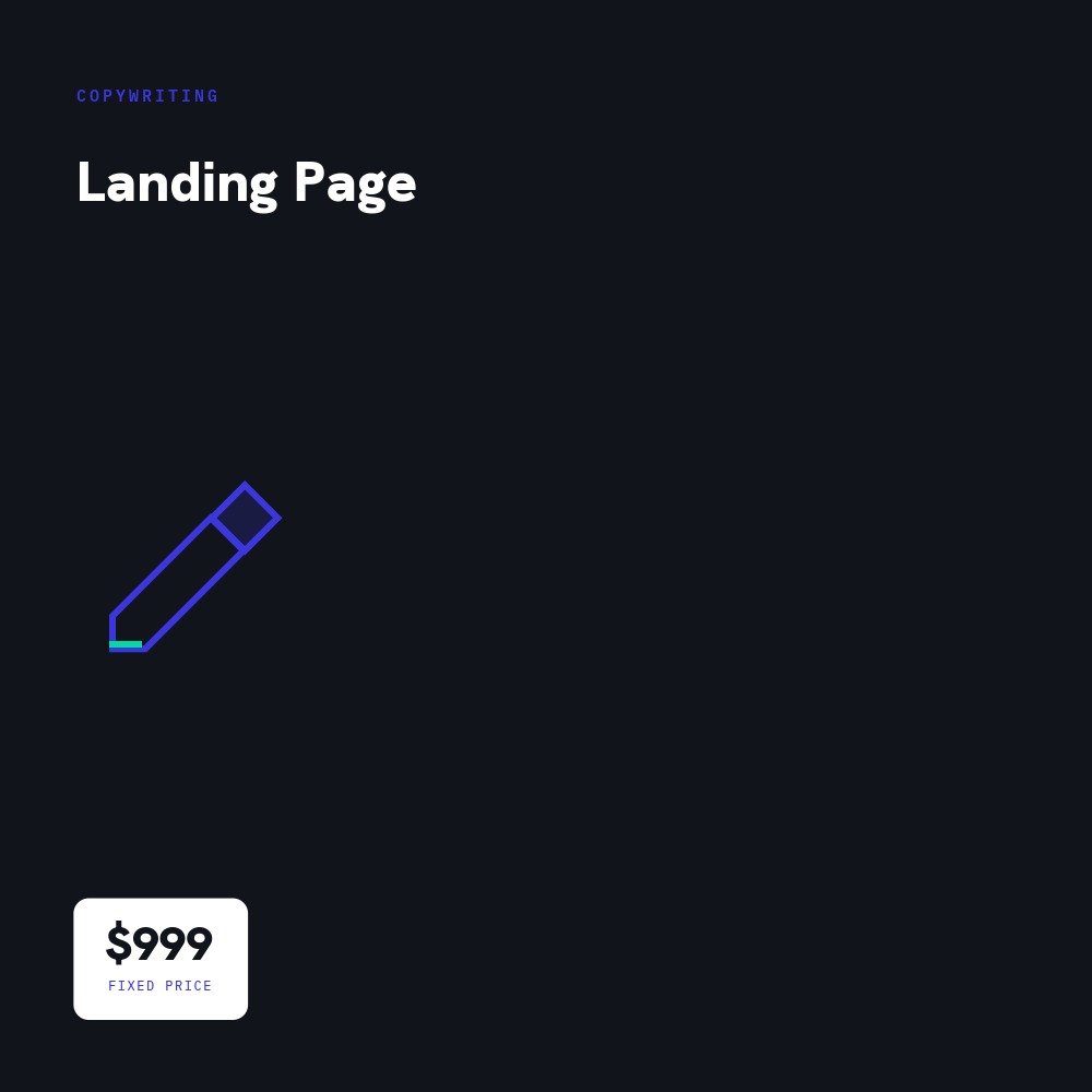 Conversion landing page copywriting service, $999 fixed price