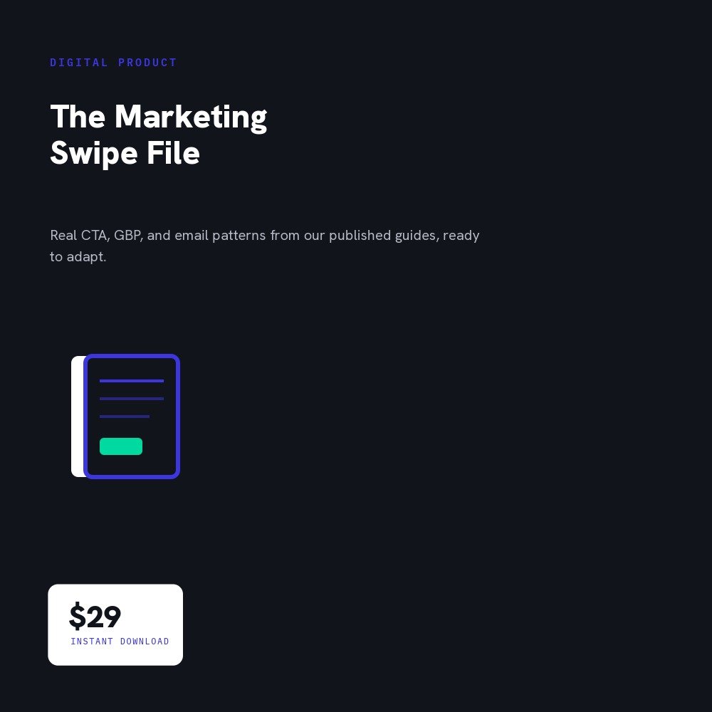 The Small Business Marketing Swipe File, a $29 downloadable template bundle