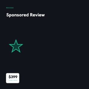 Sponsored AI software review service, $399 fixed price