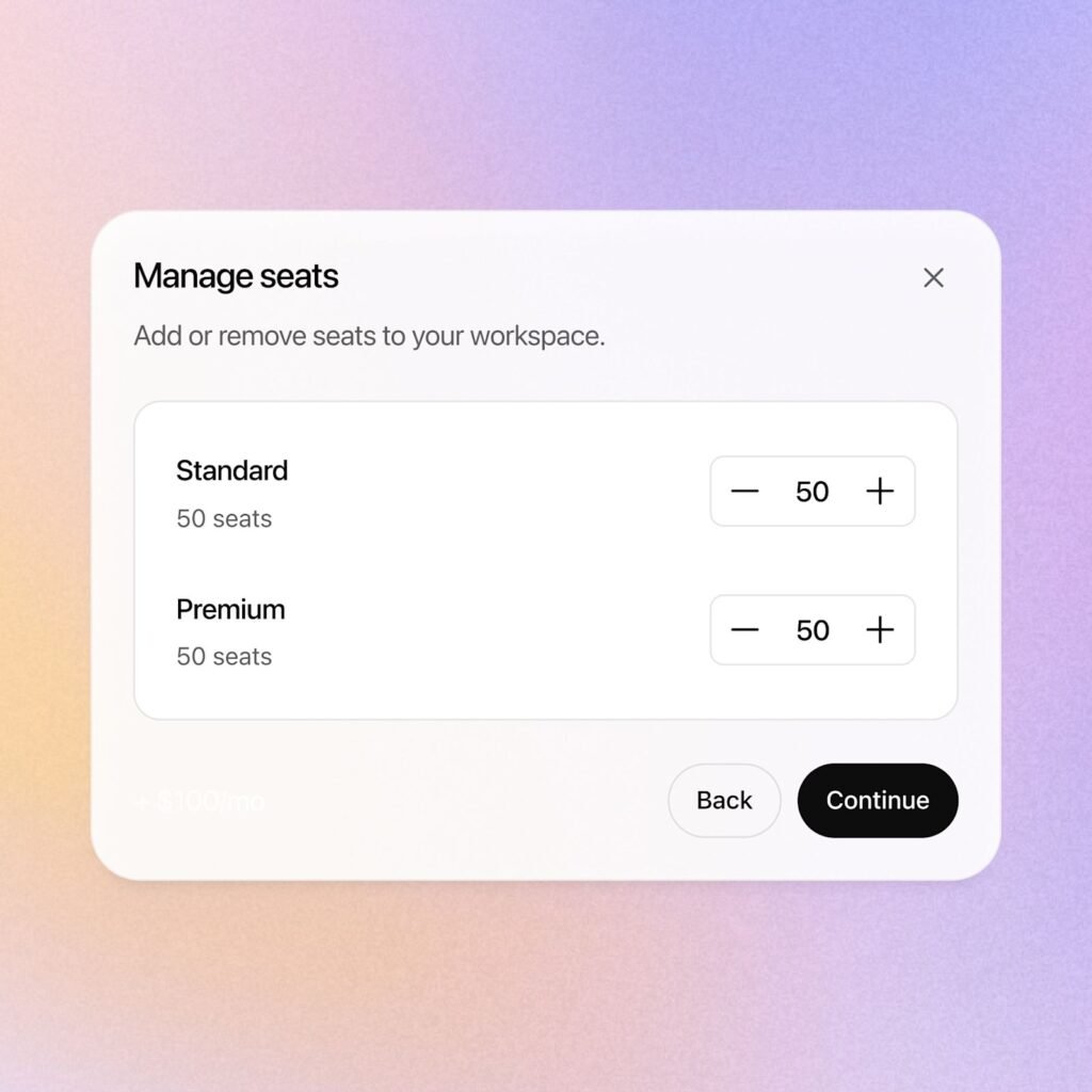 ChatGPT Business official seat management screenshot