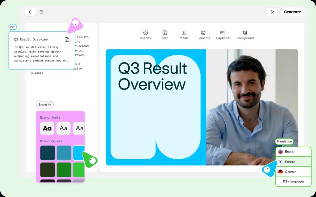 HeyGen AI Studio interface official screenshot
